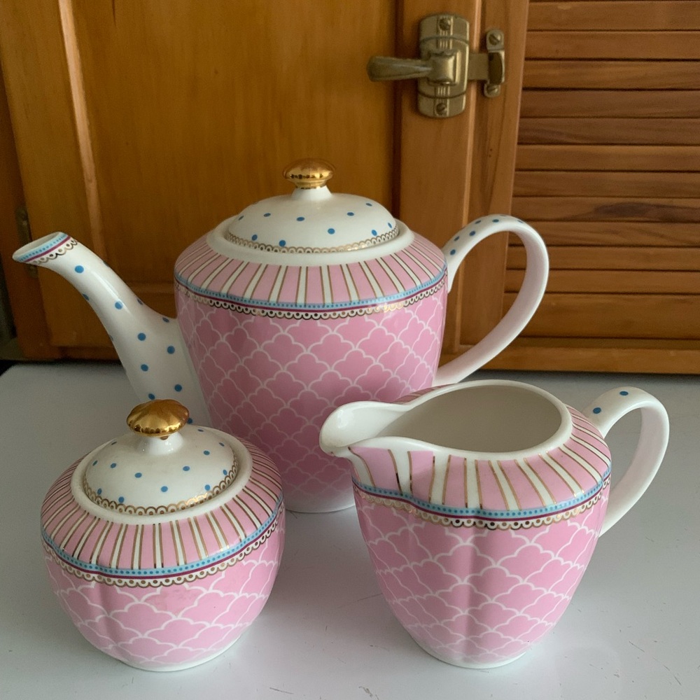 Graceware Pink 3-pc Tea Set